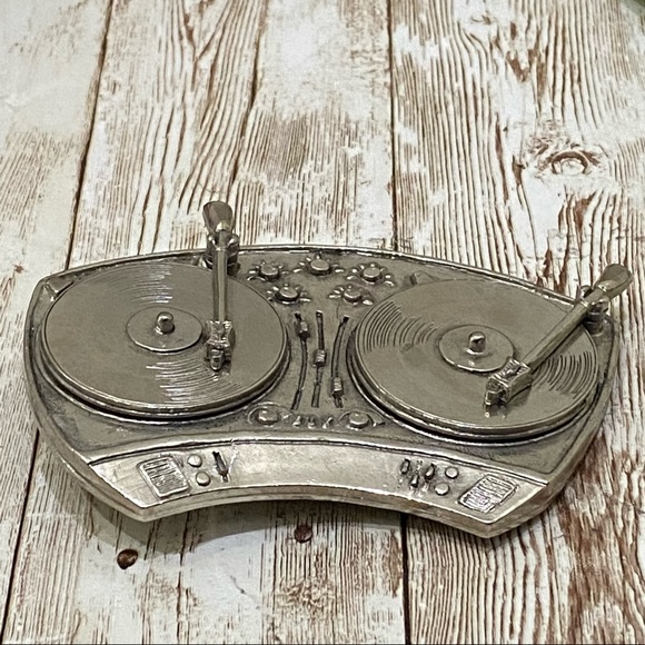 SILVER STAR Disc Jockey DJ Music Turn Table Silver Belt Buckle - Picture 5 of 10